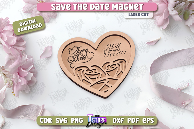 Save the Date Magnet Laser Cut | Wedding Day Invitation |CNC
