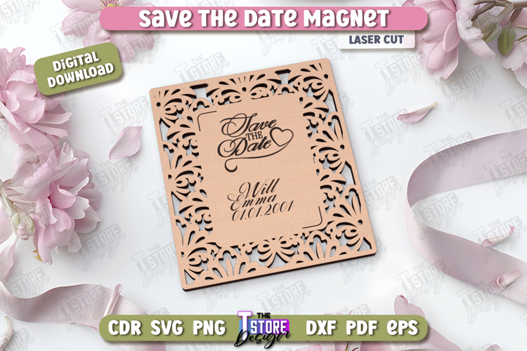 Save the Date Magnet Laser Cut | Wedding Day Invitation |CNC