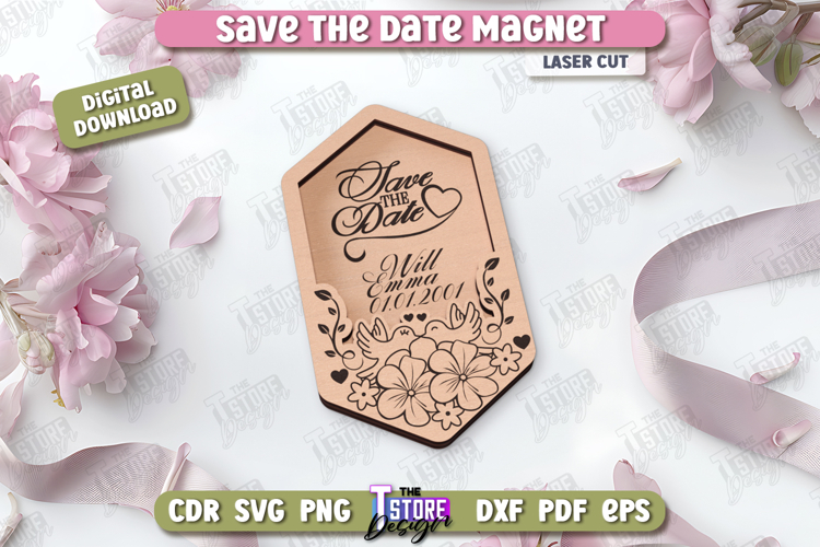 Save the Date Magnet Laser Cut | Wedding Day Invitation |CNC