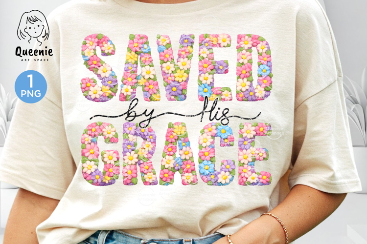 Saved by His Grace Faux Yarn Crochet Easter Christian