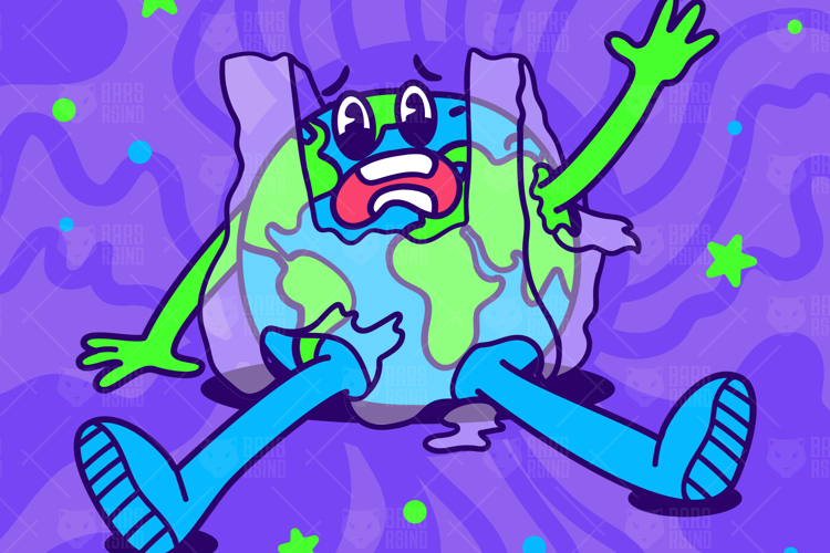 Save the Earth Crying Cartoon