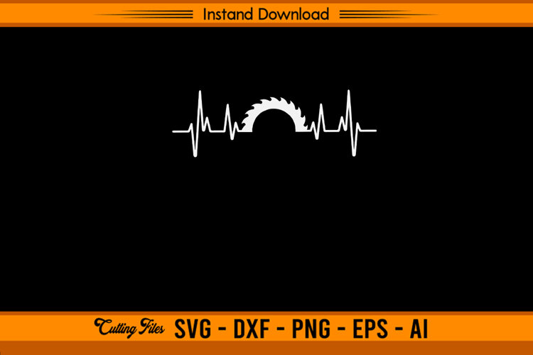 Saw Heartbeat Woodworker Carpenter SVG example image 1