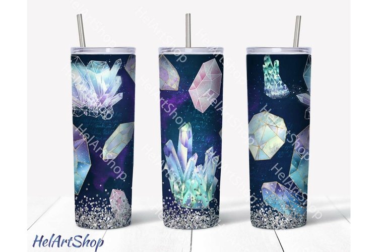 Crystal Tumbler PNG Sublimation, Celestial Tumbler PNG