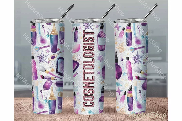 Cosmetologist Tumbler Wrap, 20Oz Skinny Tumbler PNG