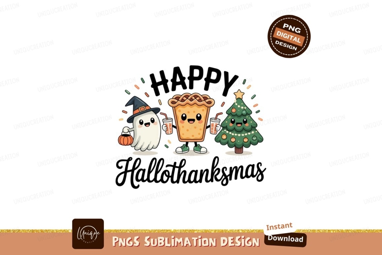 Cute ghost pie tree holiday celebration SUBLIMATION