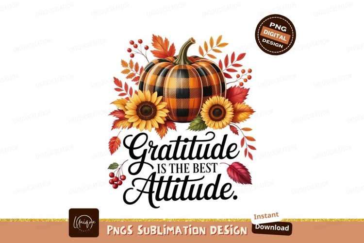 Plaid Pumpkin Sunflowers Autumn Leaves image