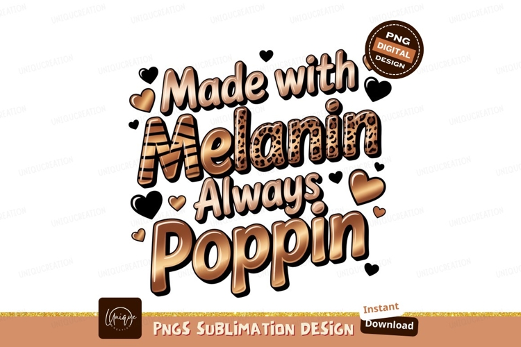 Melanin Poppin Leopard Print Hearts image example image 1