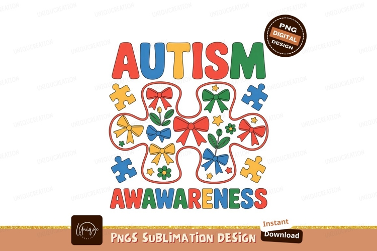 Autism Awareness Puzzle Bows pieces