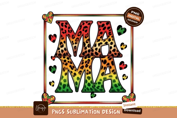 Mama leopard hearts green
