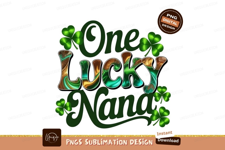 Lucky Nana Clover Design shamrock green