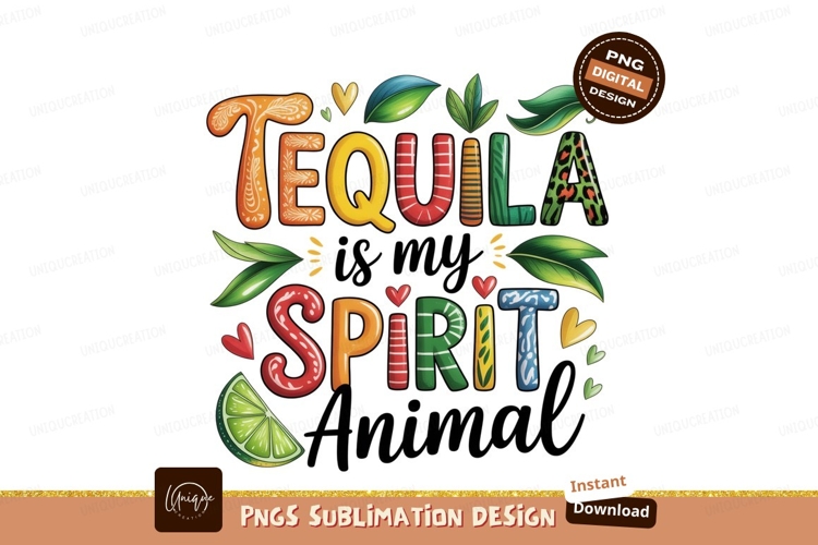 Tequila Spirit Vibrant Tropical Letters image