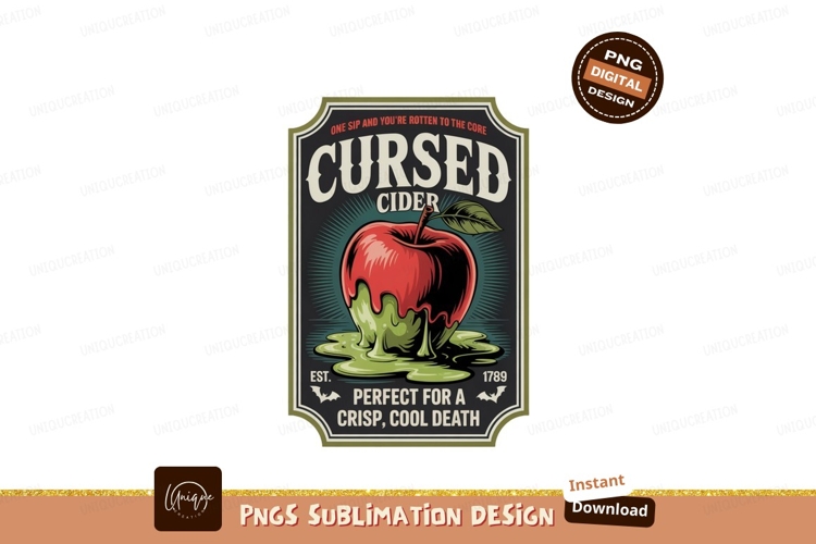 Cursed apple cider label rotten death