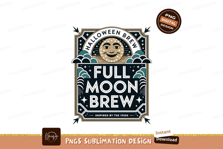 Halloween full moon brew inspired by the 1920s image