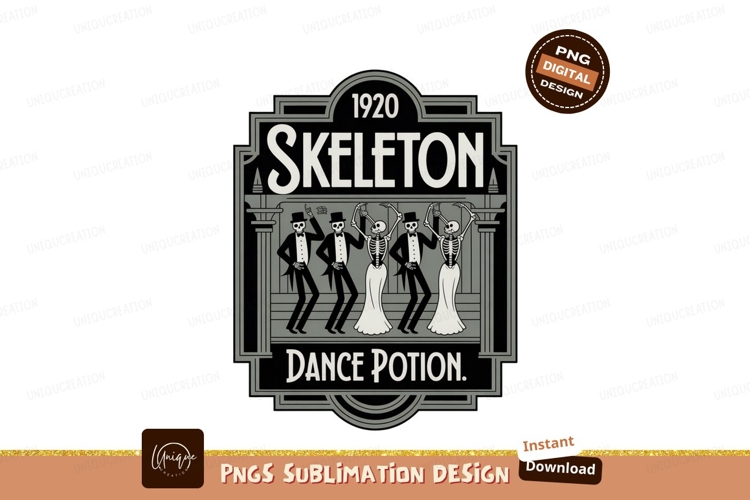 Skeleton dancers in vintage attire deco