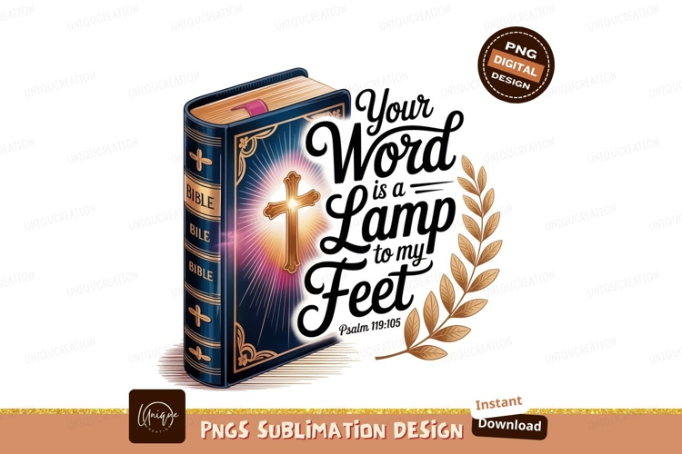 Holy Bible Cross Lamp Verse word