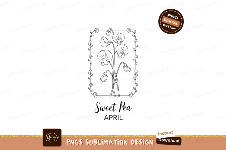 Sweet pea floral border design april