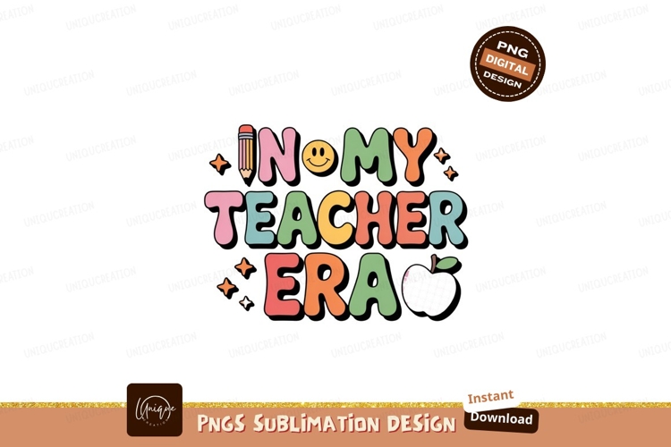 In My Teacher Era Retro Design school education