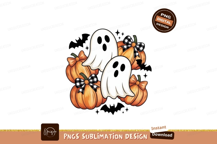 Halloween bow pumpkin ghost bats image Cute ghosts and pumpk