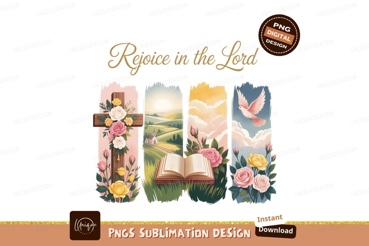 Religious imagery with flowers and dove SUBLIMATION