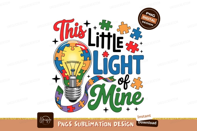 Colorful puzzle lightbulb with text autism awareness