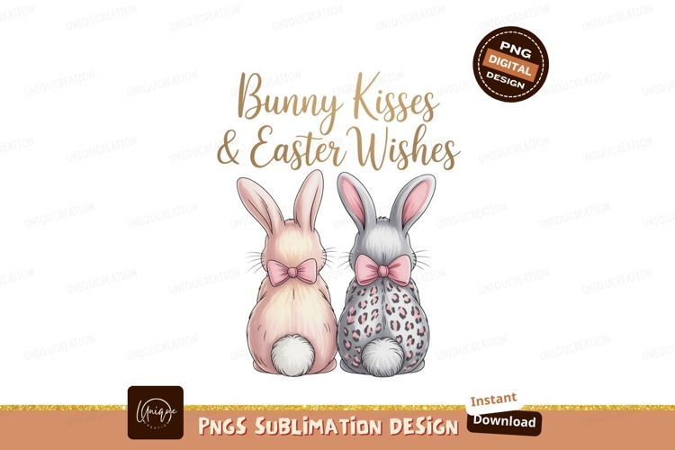 Bunny Kisses Easter Wishes pink