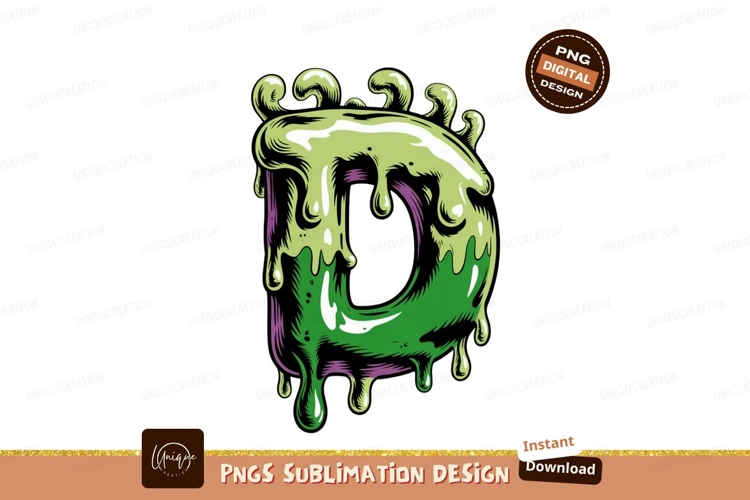 Dripping green letter D slime