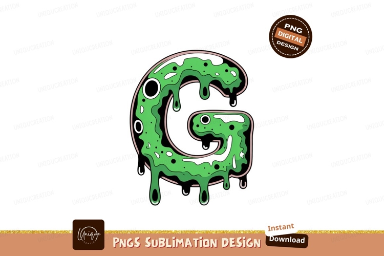 Green slime dripping letter G image