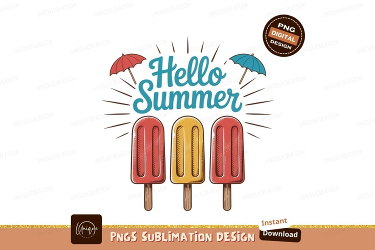 Popsicles Umbrellas Summer Greeting cream