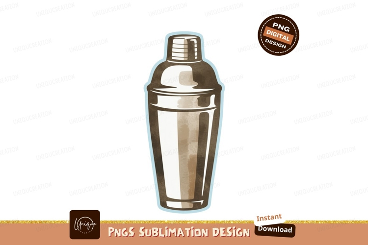 Cocktail shaker metallic beverage mixer image