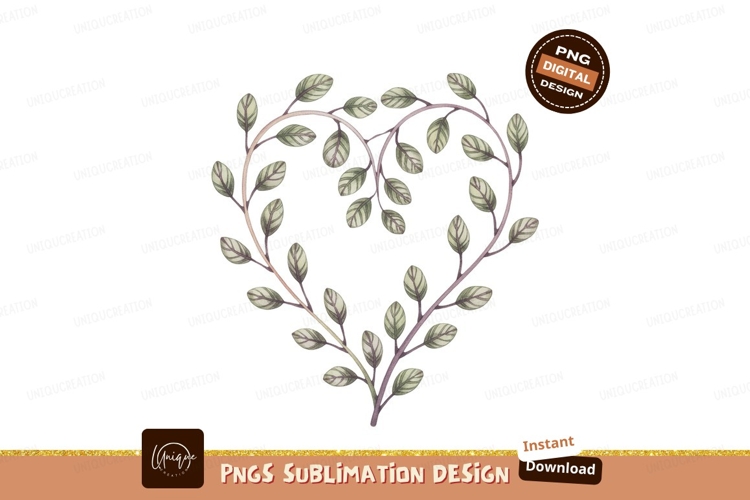 Heart shaped vine with green leaves purple
