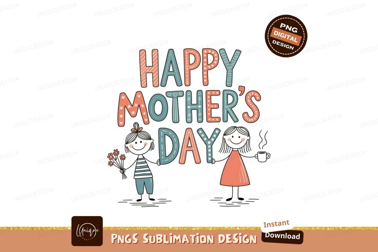 Happy mothers day greeting with children image