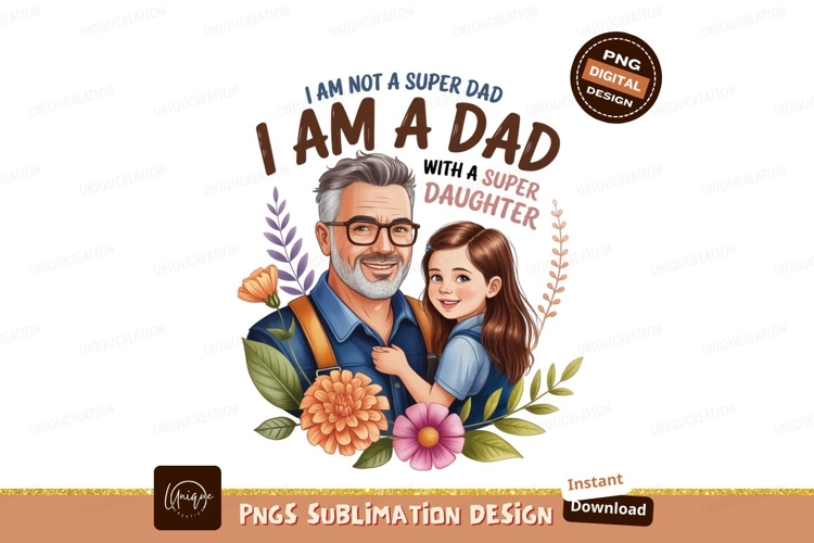 Father Daughter Love Floral Portrait family