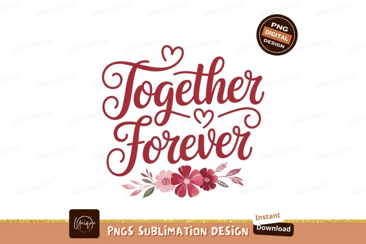 Together Forever Floral Script love