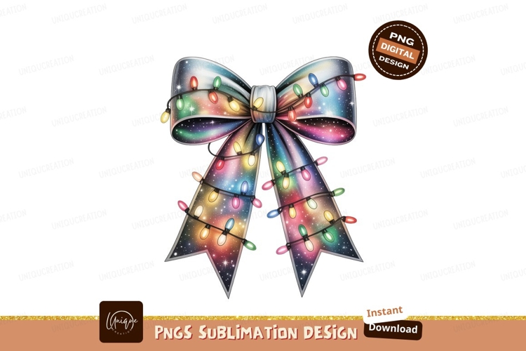 Galaxy bow with colorful festive lights image
