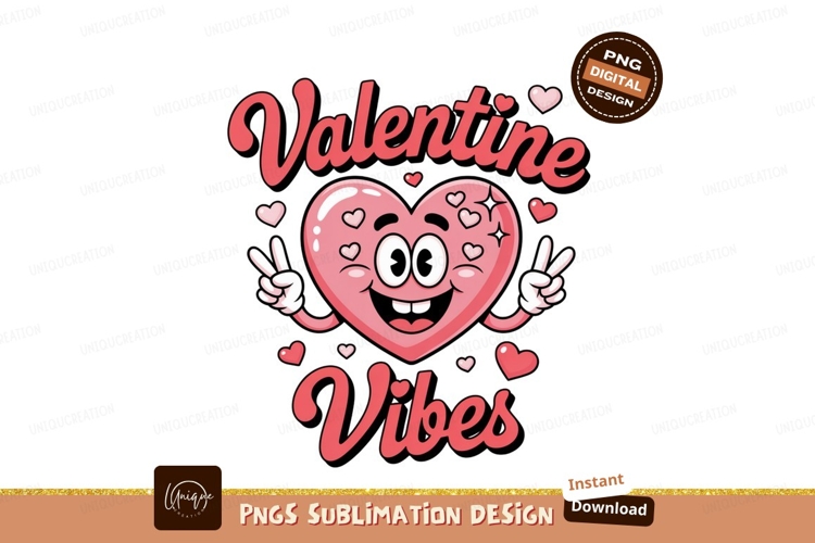Happy Valentine Heart Peace Sign Vibes love