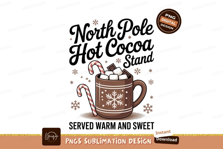 Hot Chocolate Marshmallows Candy Canes Snowflakes image