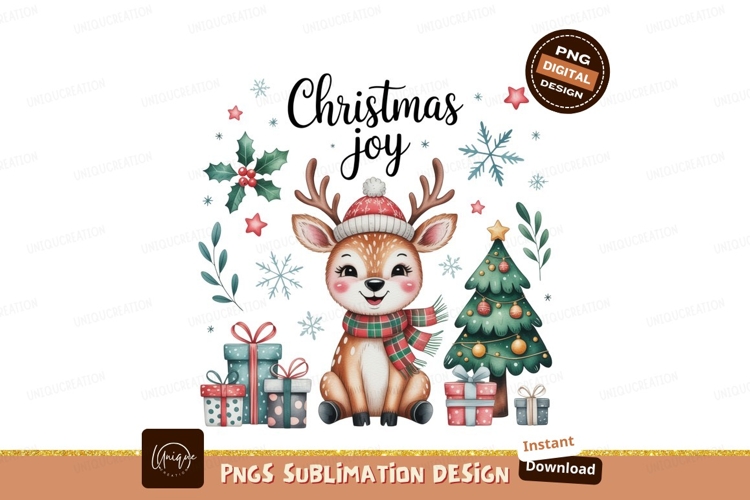 Cute deer christmas tree gifts scarf