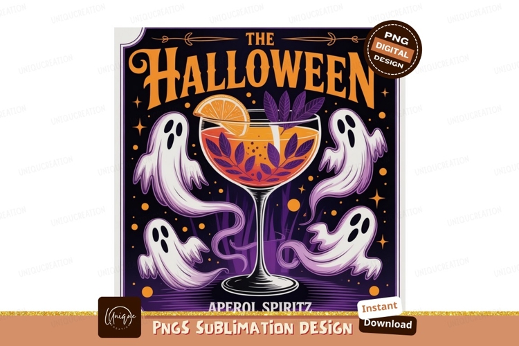 Halloween ghosts drink orange purple image