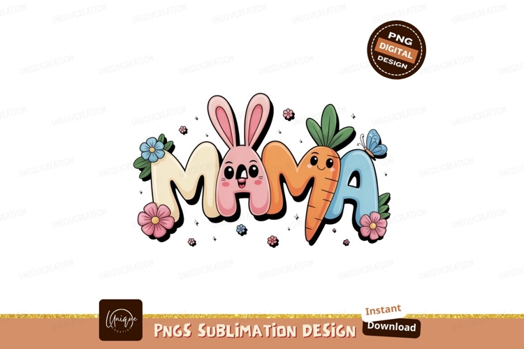 Mama bunny carrot flowers butterfly image