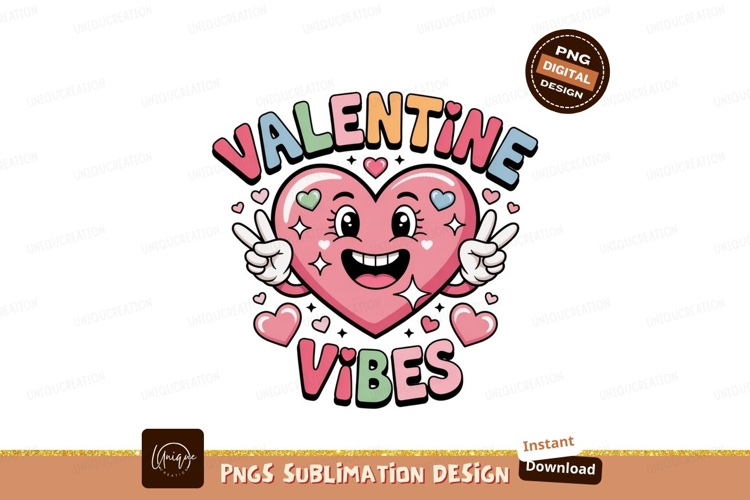 Happy heart character with valentine vibes pink