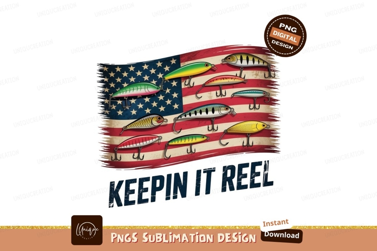 Fishing lures on American flag bait hooks