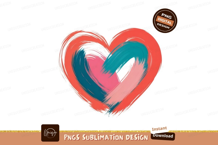 Painted Heart Abstract Design brushstrokes