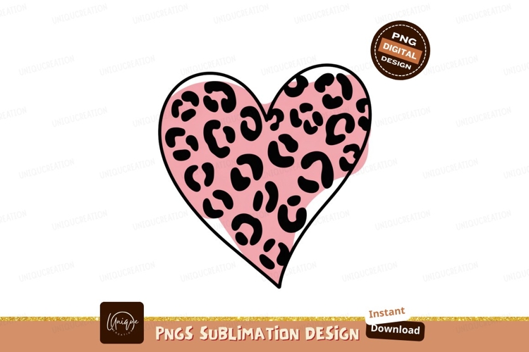 Pink leopard heart graphic print pattern