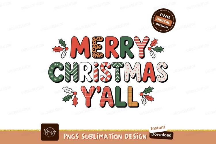 Festive Christmas Greeting With Holly Accents holiday