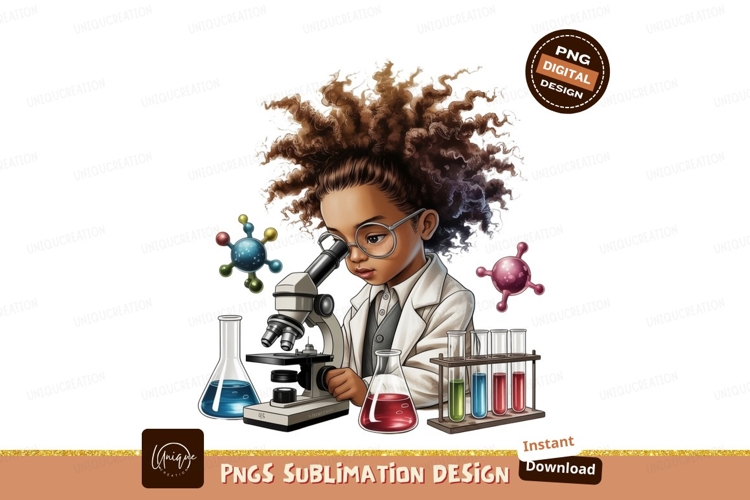 Young scientist exploring molecules child microscope