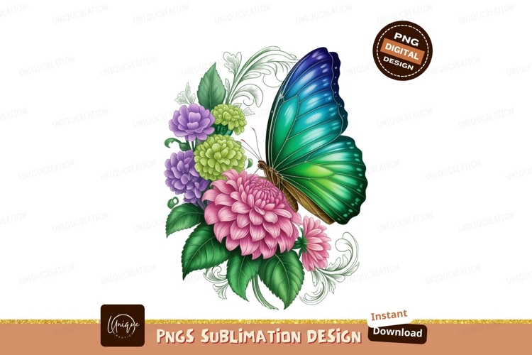 Butterfly floral arrangement pink purple