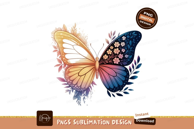 Butterfly floral design nature insect