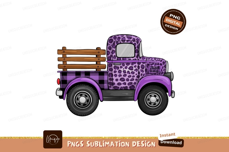 Purple leopard print pickup truck buffalo