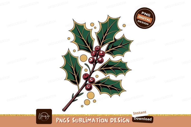 Holly Branch Clipart Image 8