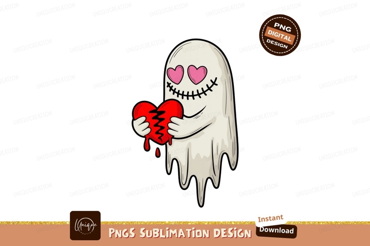 Ghost holding broken heart love
